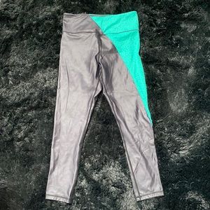 Zyia size 12 jade river stone metallic hi rise 7/8 leggings
